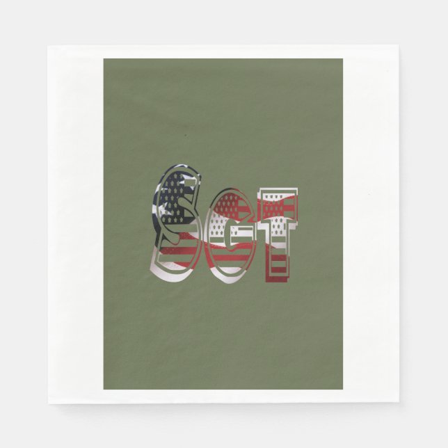 Serviettes En Papier Extraordinaire patriotique militaire unique (Devant)