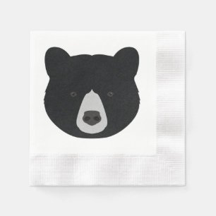 Serviettes En Papier Face de l'ours noir
