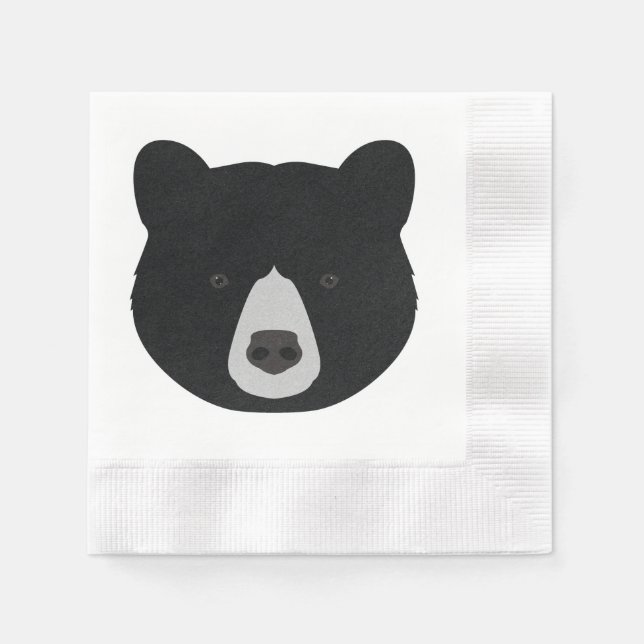 Serviettes En Papier Face de l'ours noir (Devant)