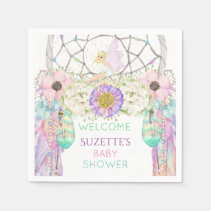 Serviettes En Papier Fairy Dream Catcher Plumes Lavande Pink Mint