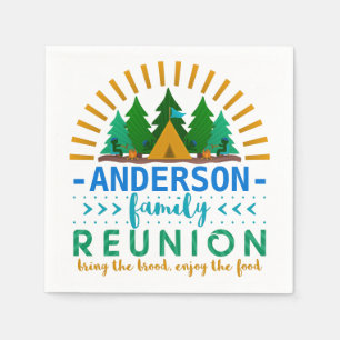 Serviettes En Papier Famille Réunion Funny Camping Party Nom personna