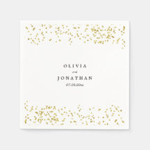 Faux Gold Confetti | Serviettes Mariages modernes