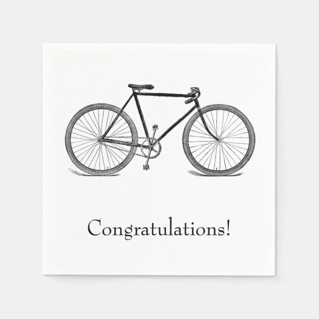 Serviettes En Papier Félicitations à vintage vélo (Devant)