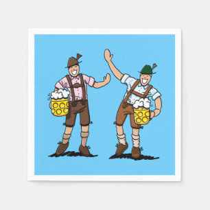 Serviettes En Papier FESTIVAL DE BIÈRE Lederhosen Hommes Beer Stein