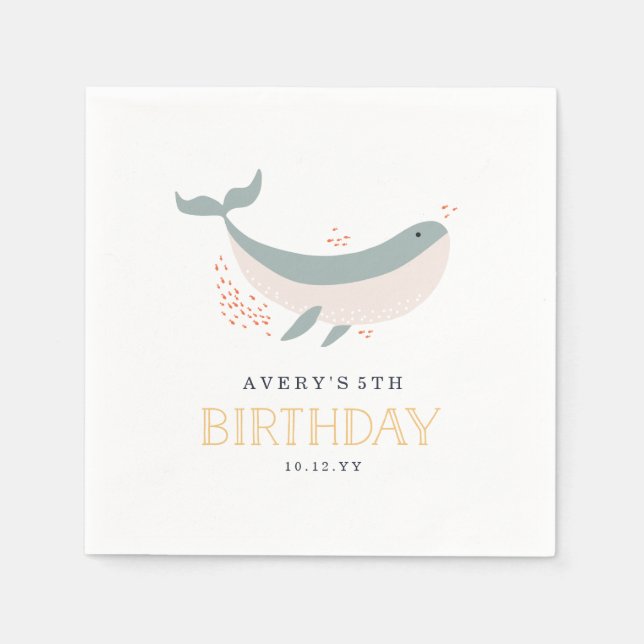 Serviettes En Papier Fête d'anniversaire de Marine Life (Devant)