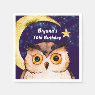 Serviettes En Papier Fête d'anniversaire de sommeil pyjama Night Owl Pu