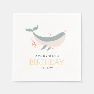 Serviettes En Papier Fête d'anniversaire d'espèce marine