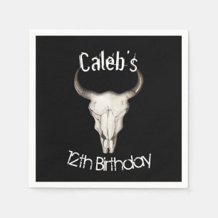 Serviettes En Papier Fête d'anniversaire rustique boho bohémien vache t