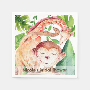 Serviettes En Papier Fête de Baby Shower sur mesure Singe de la Jungle
