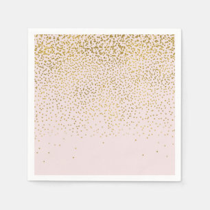 Serviettes En Papier Fête de fiançailles moderne avec confettis rose et