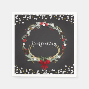 Serviettes En Papier Fête de Noël Russe Antler Wreath