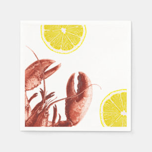 Serviettes En Papier Fête d'ébullition du homard d'été