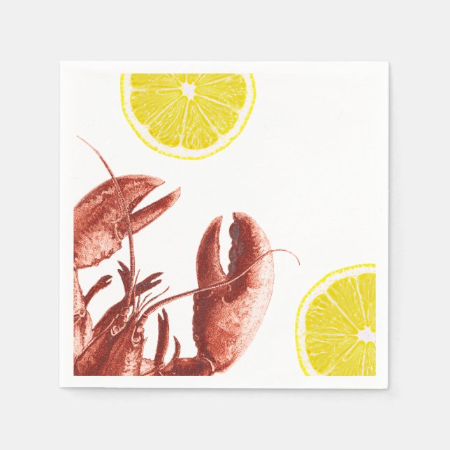 Serviettes En Papier Fête d'ébullition du homard d'été (Devant)