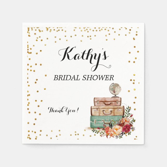 Serviettes En Papier Fête des mariées à bagages serviettes (Devant)