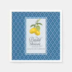 Serviettes En Papier Fête des mariées Bleu Blanc de la Marine Citron Ci