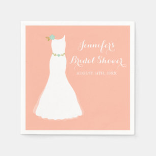 Serviettes En Papier Fête des mariées de Mariage de pêche à la menthe