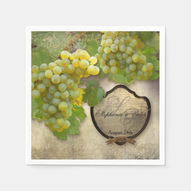 Serviettes En Papier Fête des mariées de mariage Vineyard Winery (Devant)
