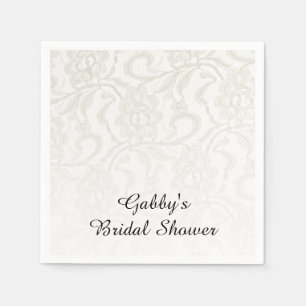 Serviettes En Papier Fête des mariées en dentelle blanche