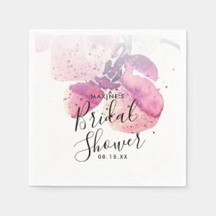 Serviettes En Papier Fête des mariées orchidée Berry Watercolor Napkins
