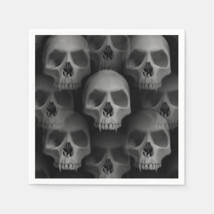 Serviettes En Papier Fête d'Halloween   crâne effrayant