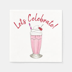 Serviettes En Papier Fêtons la fête Anniversaire Crème de glace Milksha