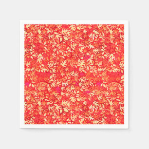 Serviettes En Papier Feuilles d'automne, orange corail