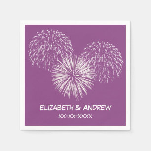 Serviettes En Papier Feux d'artifice, arrière - plan pourpre de prune,