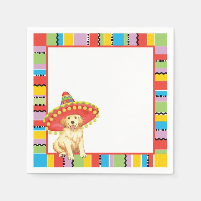 Serviettes En Papier Fiesta Golden Retriever (Devant)