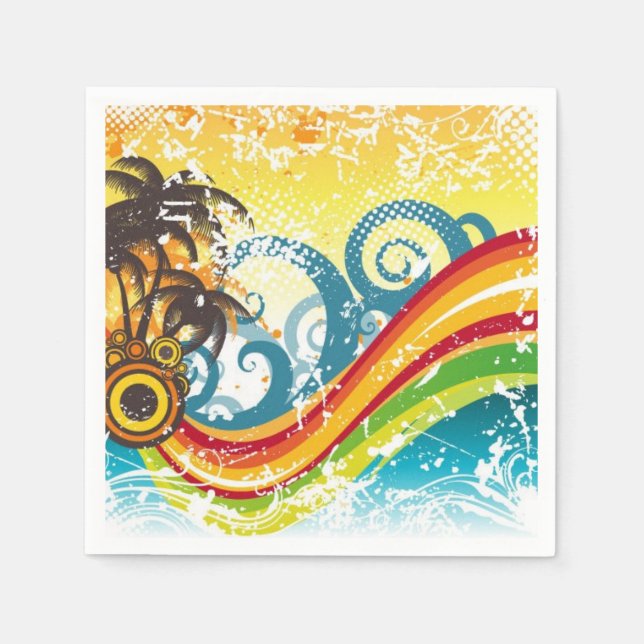 Serviettes en papier Fiesta tropicale (Devant)