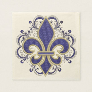 Serviettes En Papier Fleur de Lis Floral Vintage