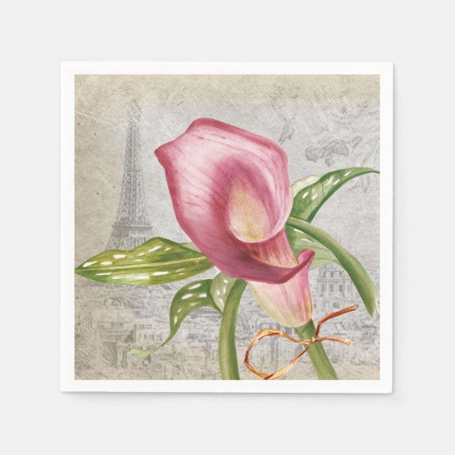 Serviettes En Papier Fleur Macro Calla Lily (Devant)
