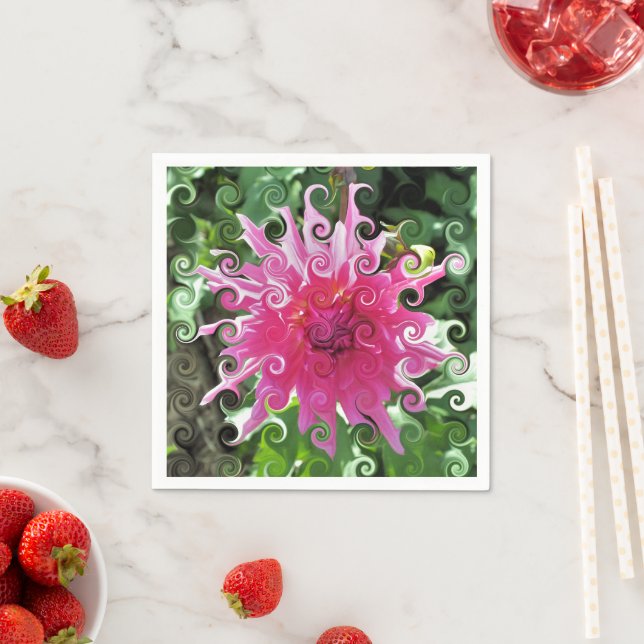 SERVIETTES EN PAPIER FLEURS (En situation)