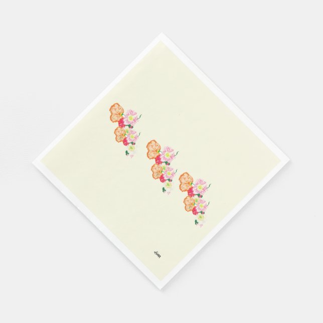 Serviettes en papier : Fleurs de pavot (Coin)