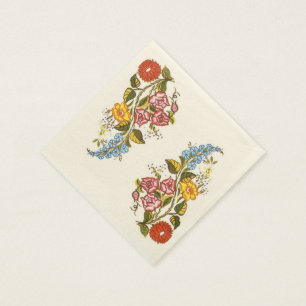 Serviettes En Papier fleurs délicates de la faim