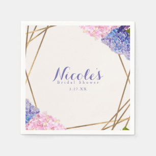 Serviettes En Papier Fleurs d'hortensia et élégant mariage de printemps