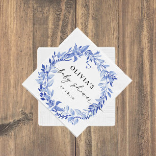 Serviettes en papier Fleurs en porcelaine bleue