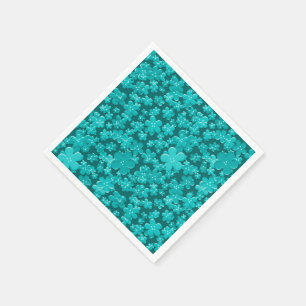 Serviettes En Papier Fleurs éparses, NAPKINS DE PARTI Turquoise PAPIER
