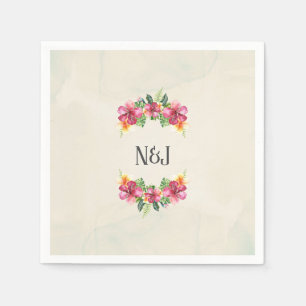 Serviettes En Papier Fleurs Tropicales Aloha Fête Botanique Luau Floral