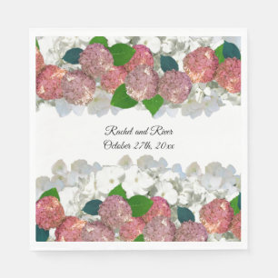 Serviettes en papier floral mélangé saumon et cora