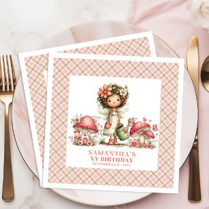 Serviettes en papier florales rose pâle pour le 2è
