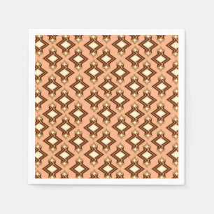 Serviettes En Papier Fond d'écran Art Déco Motif, corail et Brown