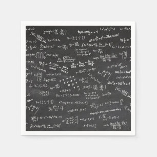 Serviettes En Papier Formules Mathématiques Sur Un Tableau Noir