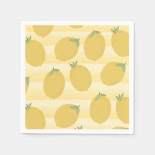 Serviettes En Papier Fruit d'été Fruit jaune citron Aquarelle Fête