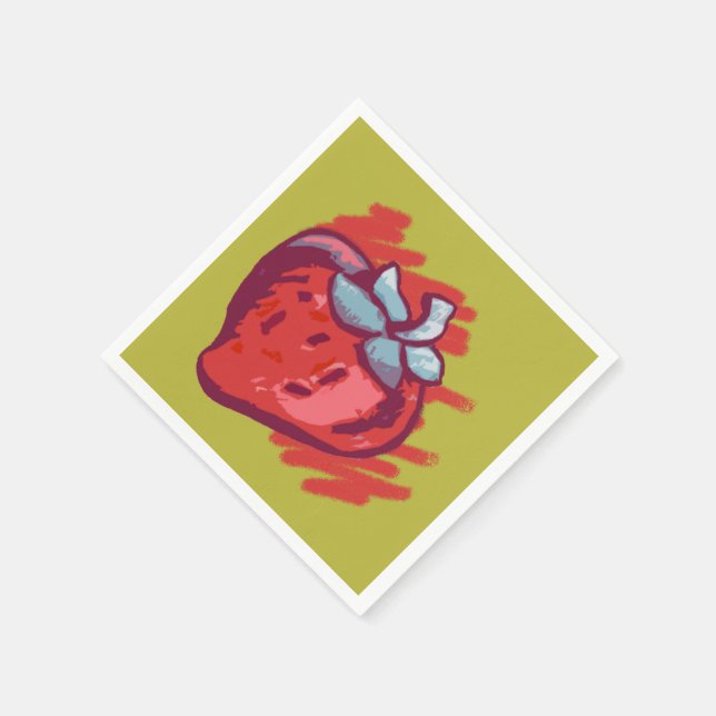 Serviettes En Papier Fruit Motif fraises sur l'or fêté (Coin)