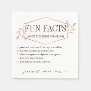 Serviettes En Papier Fun Facts Elégant Rose Gold Personnalisé