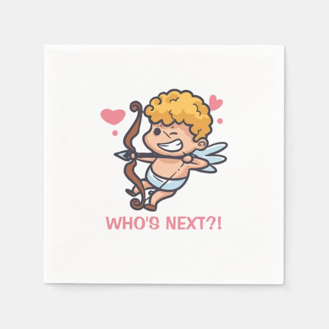 Serviettes En Papier Funny Cupid Saint-Valentin | Serviette de table (Devant)
