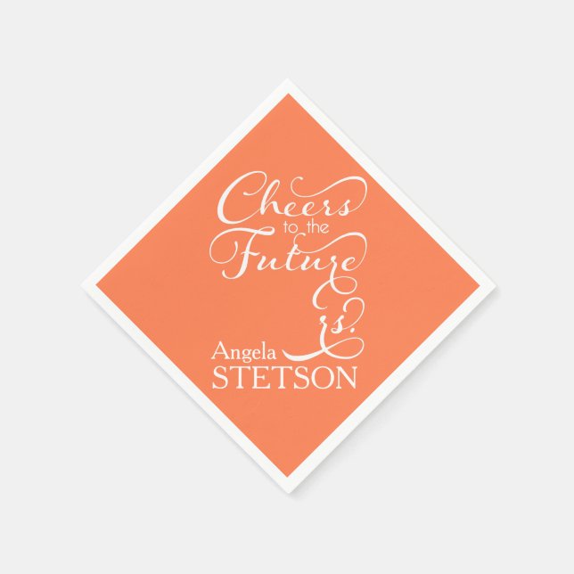 Serviettes En Papier Futur Mme Fête des mariées | Corail (Coin)