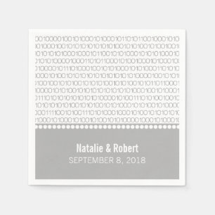 Serviettes En Papier Geek gris chic Code binaire papier serviettes