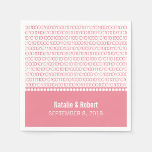 Serviettes En Papier Geek rose Chic Code Binary Papier Napkins