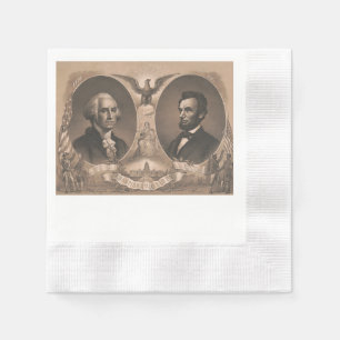 Serviettes En Papier George Washington et portrait d'Abraham Lincoln